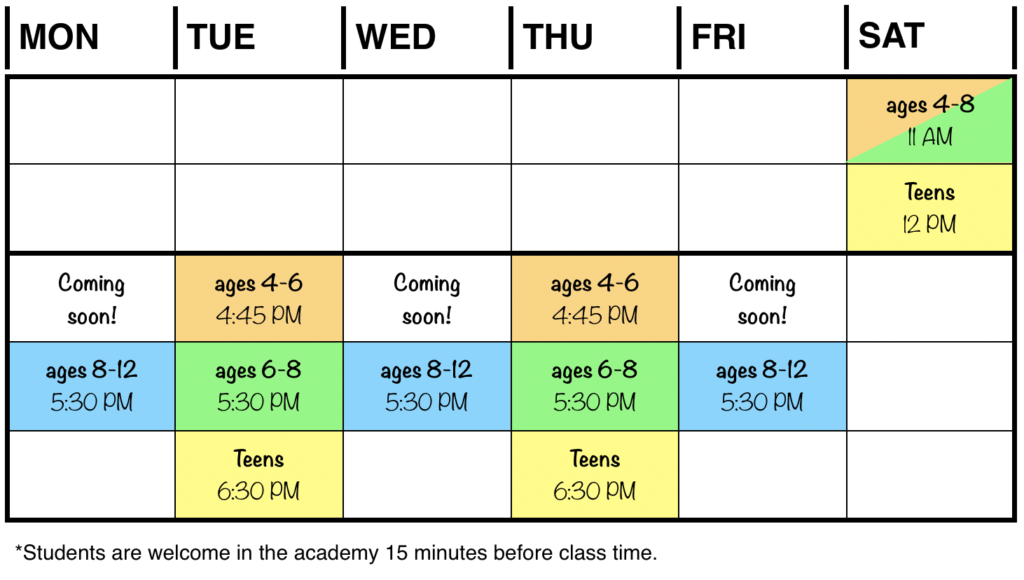 Class Schedule - Oceanside Jiu Jitsu